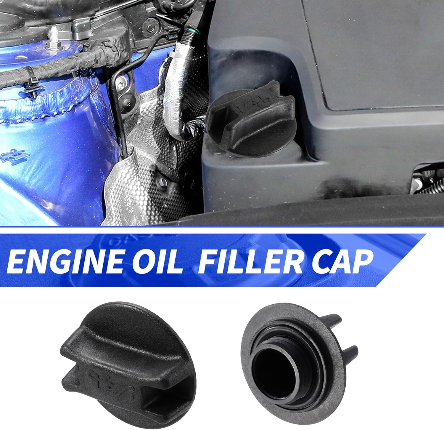 X AUTOHAUX Engine Fuel Tank Cap Gas Oil Filler Plug Cover 15255-1P110 Black image number 4