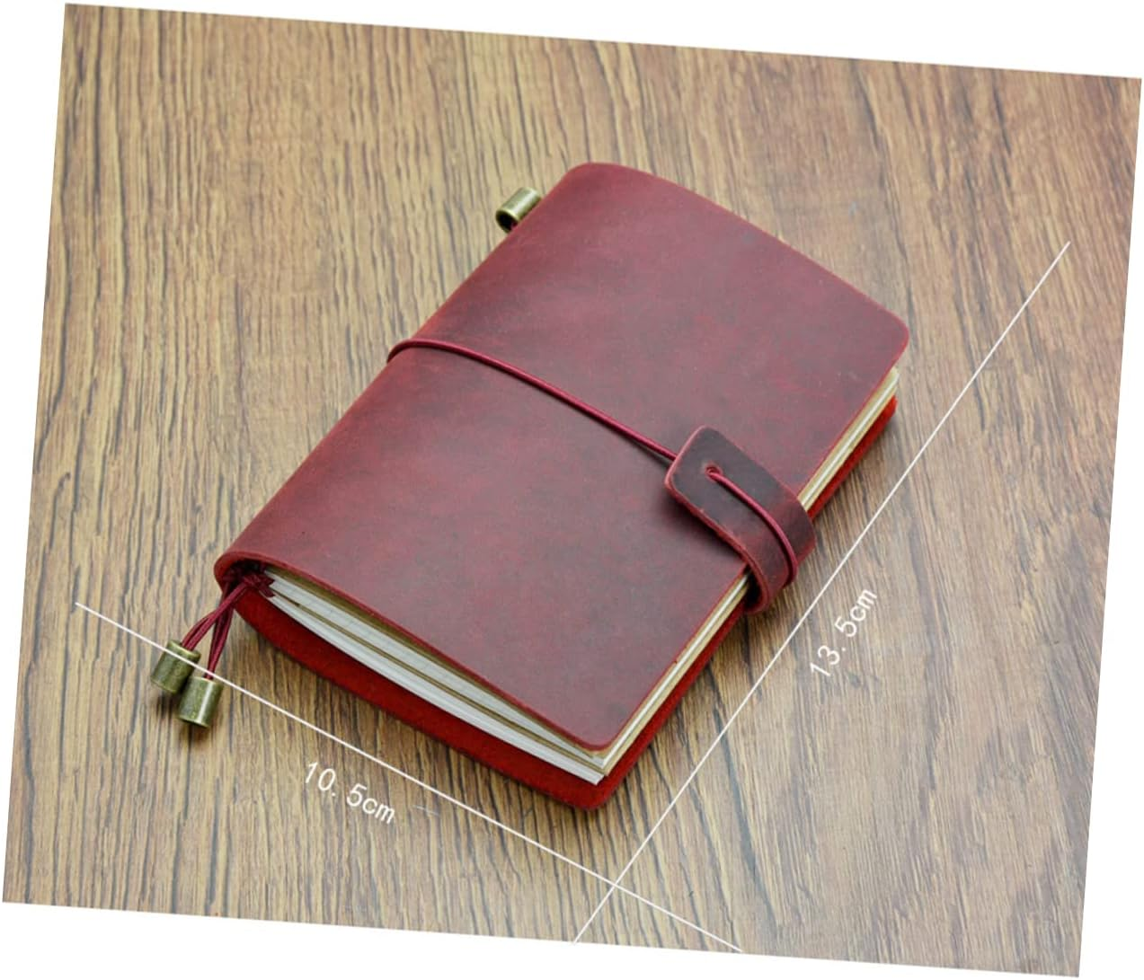 Operitacx Leather Notebook Passport Size 5.31X4.13In Travel Journal Diary Notepad with Lined Grid and Blank Pages Vintage Cowhide Cover for Writing and Sketching - Picture 1 image number 6