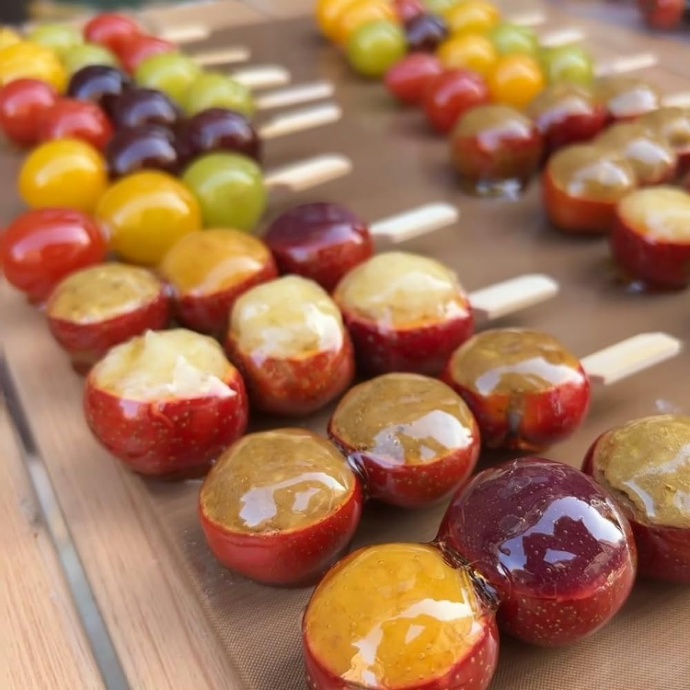 200 Pieces Paddle Bamboo Skewers, 9CM Flat Burgers Sticks Children Skewers Kids Wooden Fruits Picks Cocktail Sticks Satay Skewers image number 2