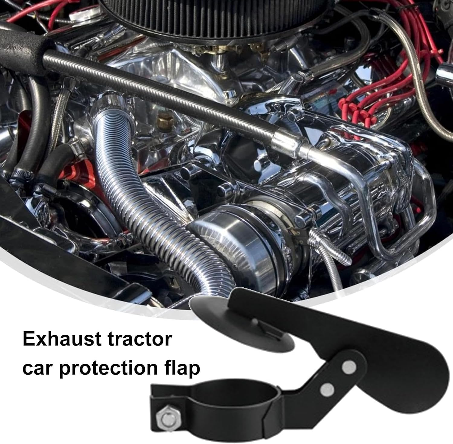 Exhaust Flapper for Tractor,Carbon Steel Waterproof Weather Flap - Wear-Resistant Black Exhaust Cover, Rainproof Exhaust Flapper for Most Tractor Models image number 6