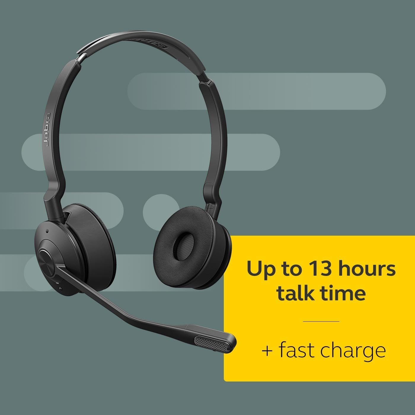 Jabra Engage 75 SE Wireless Stereo Headset - Advanced Noise Cancelling Mic - DECT Security Military Grade Encryp 150M Range + Bluetooth on Ear Headphones - Clearvoice Crystal Clear Calls 13Hr Battery image number 4