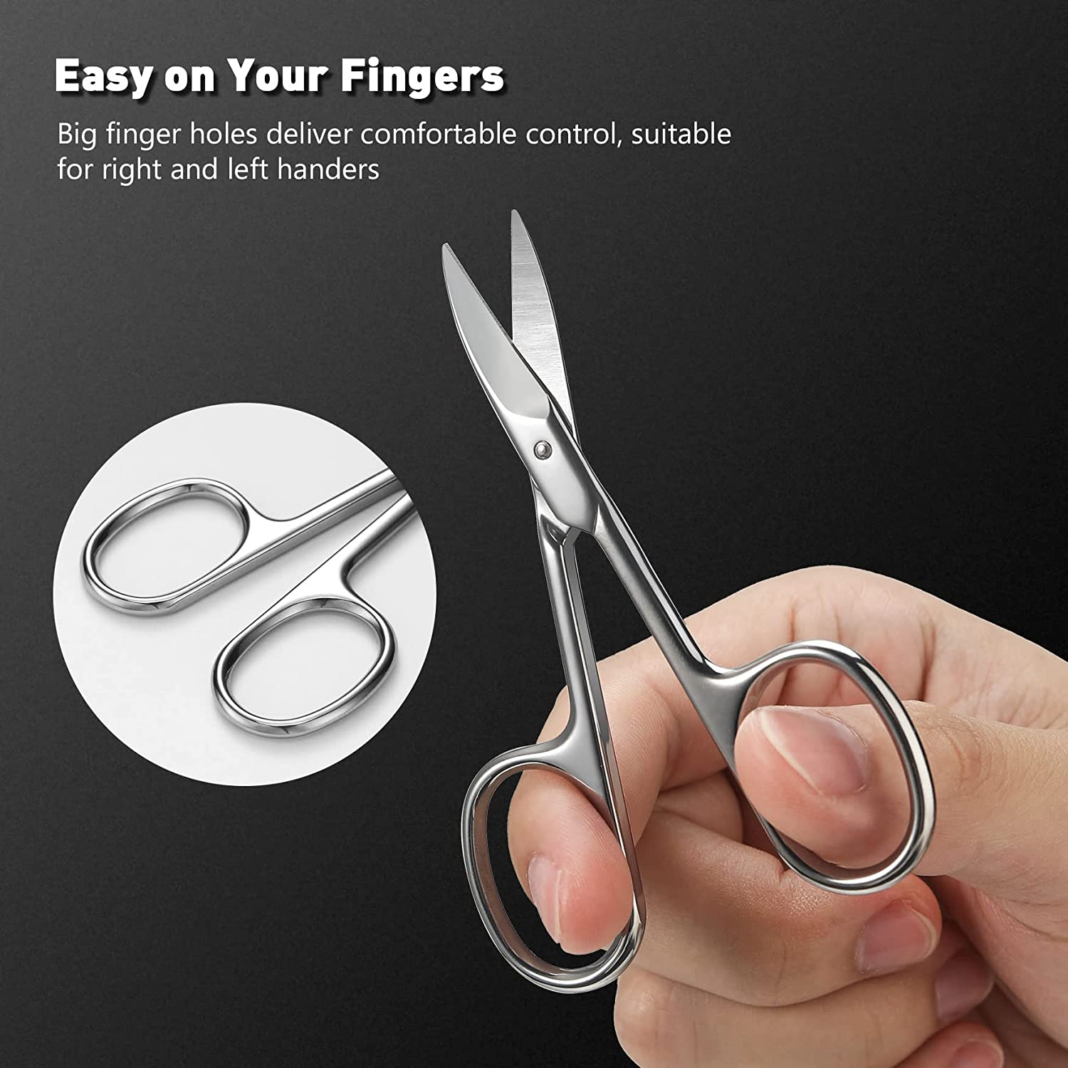 BEZOX Nail Scissors with Sharp Curved Blade - Nail Maintenance Toenail and Fingernail Scissor with Ergonomic Design for Men & Women image number 3