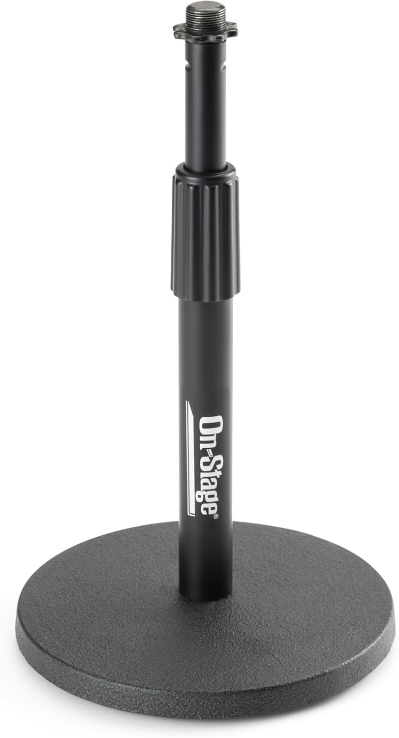On-Stage DS7200C Adjustable Desktop Microphone Stand, Chrome - Black
