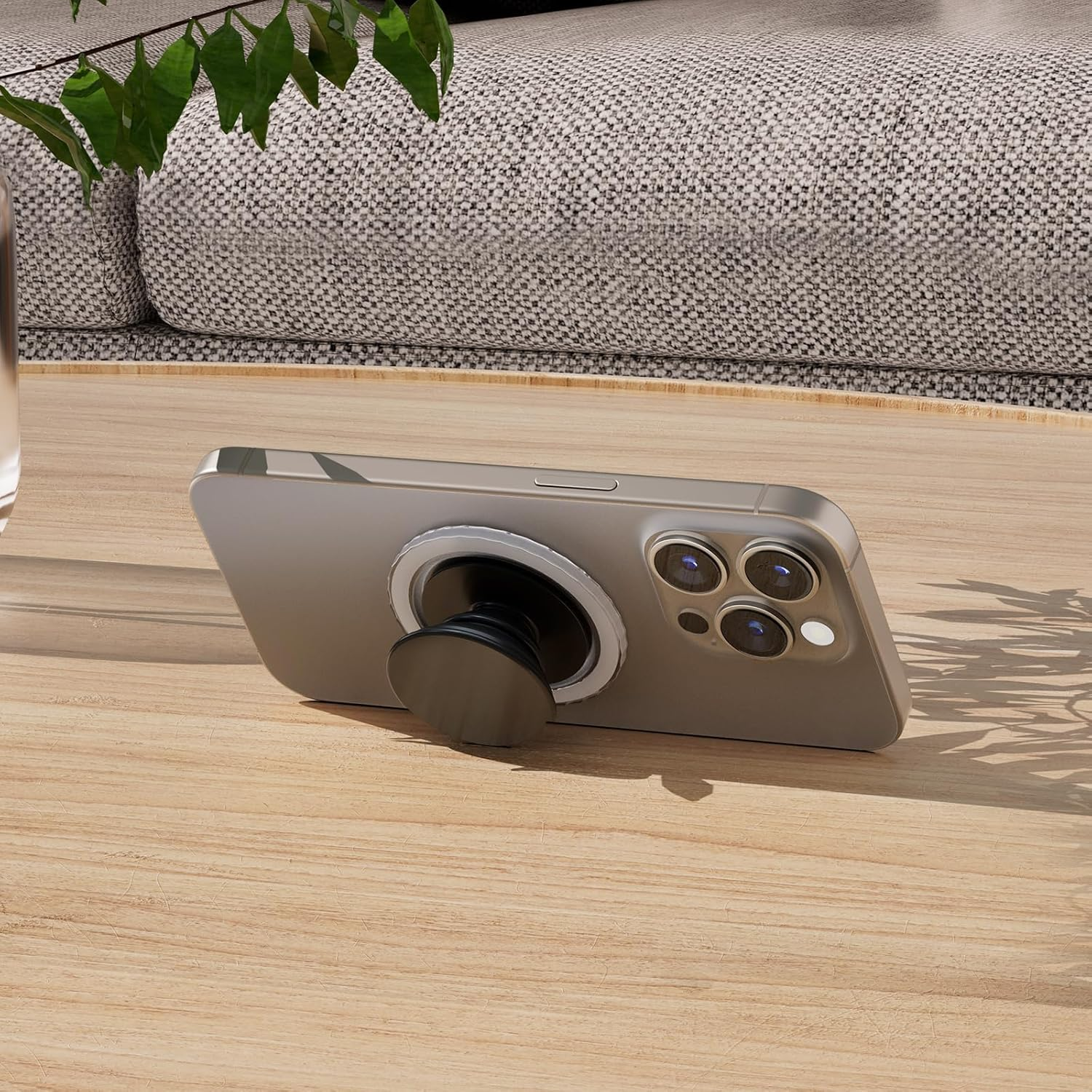 Cloudvalley Magnetic Base Compatible with P0Psocket Phone Grips & Iphone Magsafe Series, Movable Phone Holder Base, Light Slim Case Accessories, Matte Clear