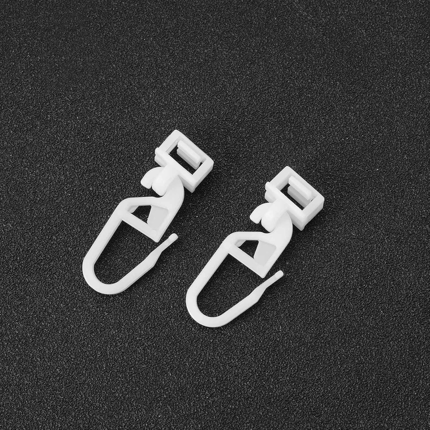 LT Easiyl 40Pcs White Plastic Curtain Hooks 34Mm Compatible with Swift Motorhome Caravan Camper Van Curtain Track Glider Hooks image number 1