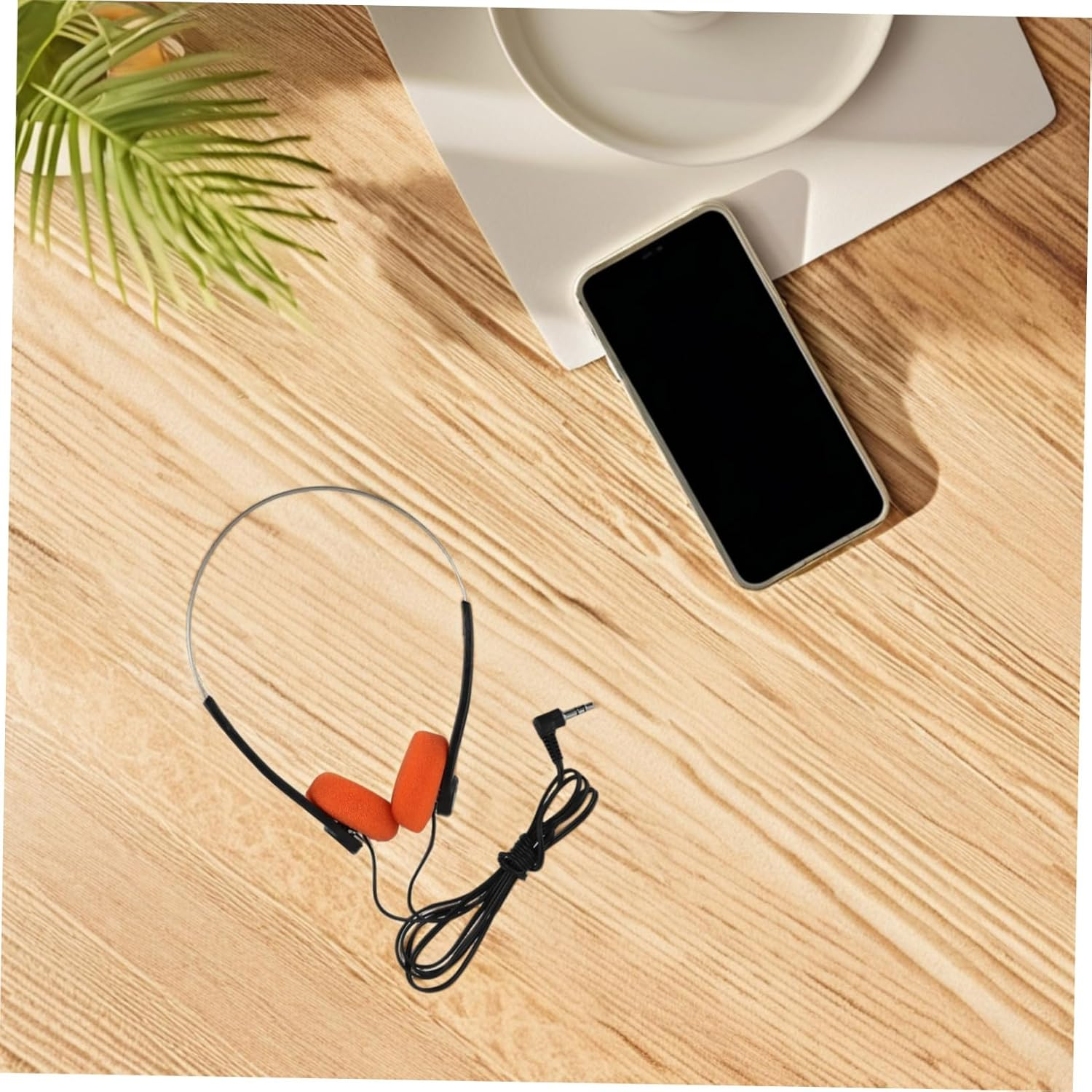 RORPOIR Retro Student Headphones Lightweight Travel Sturdy School Headset Adjustable Headband Cushioned Ear Pads for Comfortable Safe Listening in Classroom Library image number 5