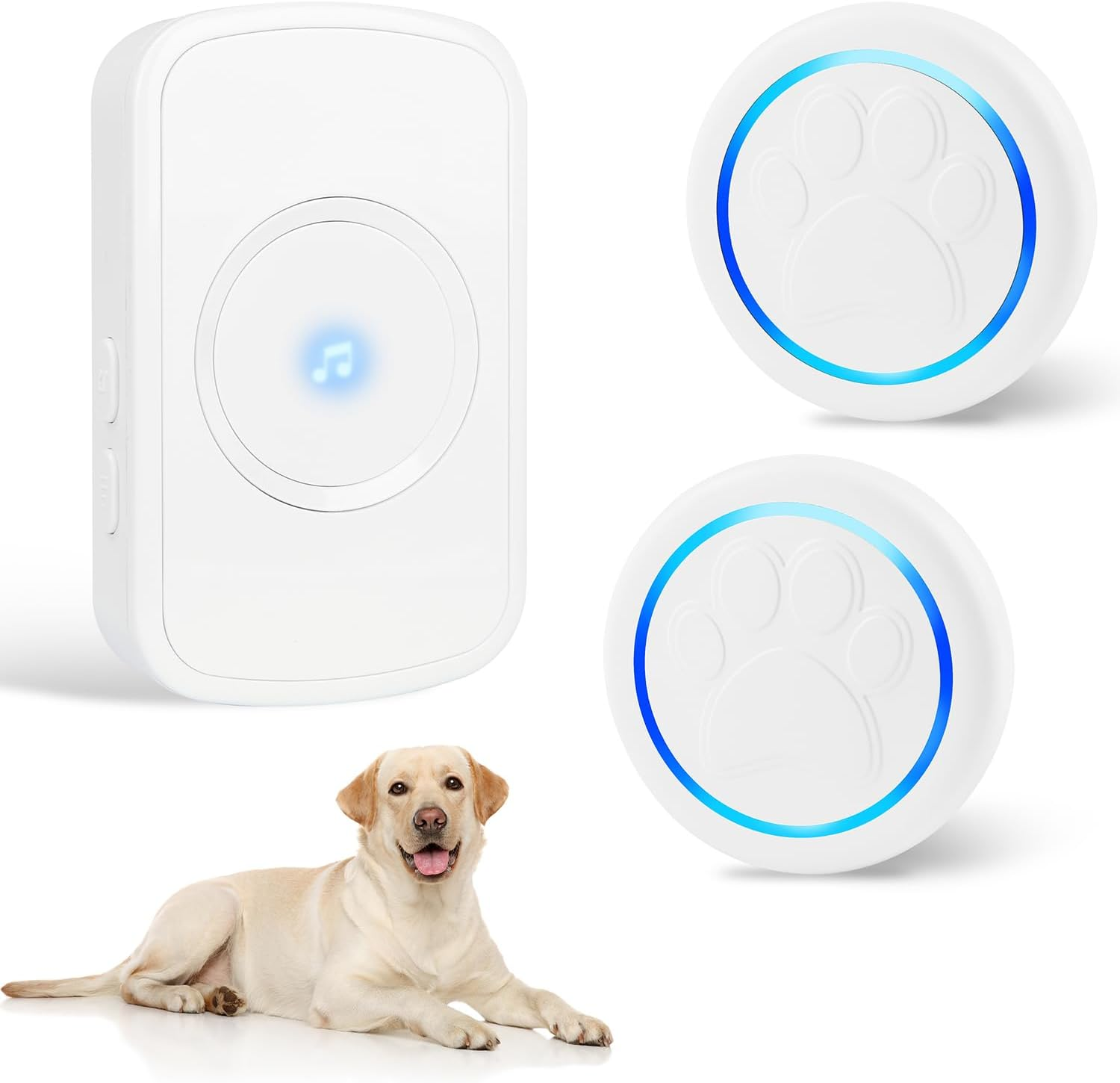 Dog Door Bell for Potty Training Wireless Doggie Doorbell to Go outside 1000FT Long Range Super-Light Touch Button 60 Chimes & 5 Adjustable Volume Levels IP55 Waterproof(1 Receiver+2 Button) image number 5