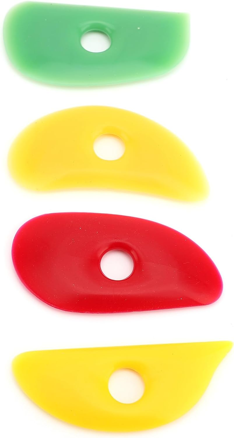 4 Colors Silicone Rib, Compact Size Lightweight Clay Shaping Tools Soft Rib for Pottery Ceramic Crafting Suitable for Sculpting Smoothing Shaping image number 2