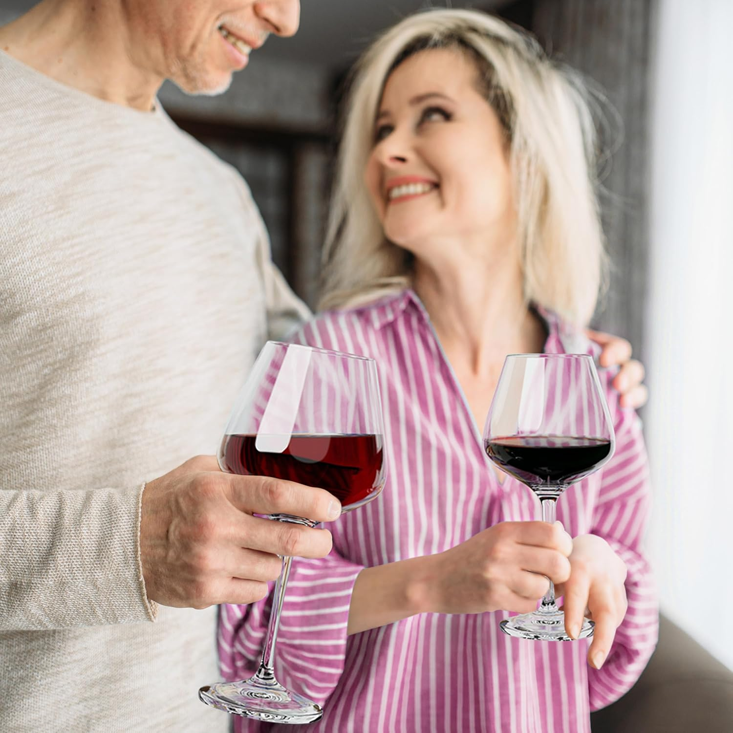 Swanfort Red Wine Glasses Set of 4, Extra Large Stemmed Wine Glasses 23 Oz, with Creative 2 in 1 Wine Stopper and Pourer, Burgundy Wine Glasses in Gift Box for Any Occasions&hellip; image number 1