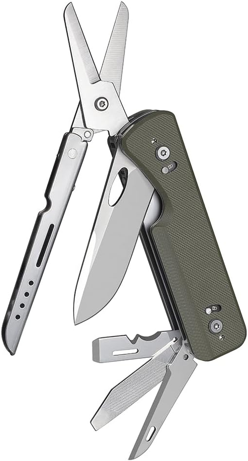 ROXON S505G Flex Shears-Modular Design Multitool with Fixed Big Scissor-Interchangeable Blade of BA01-BA17 & Changeable Implements of FT01-FT12 （Green）