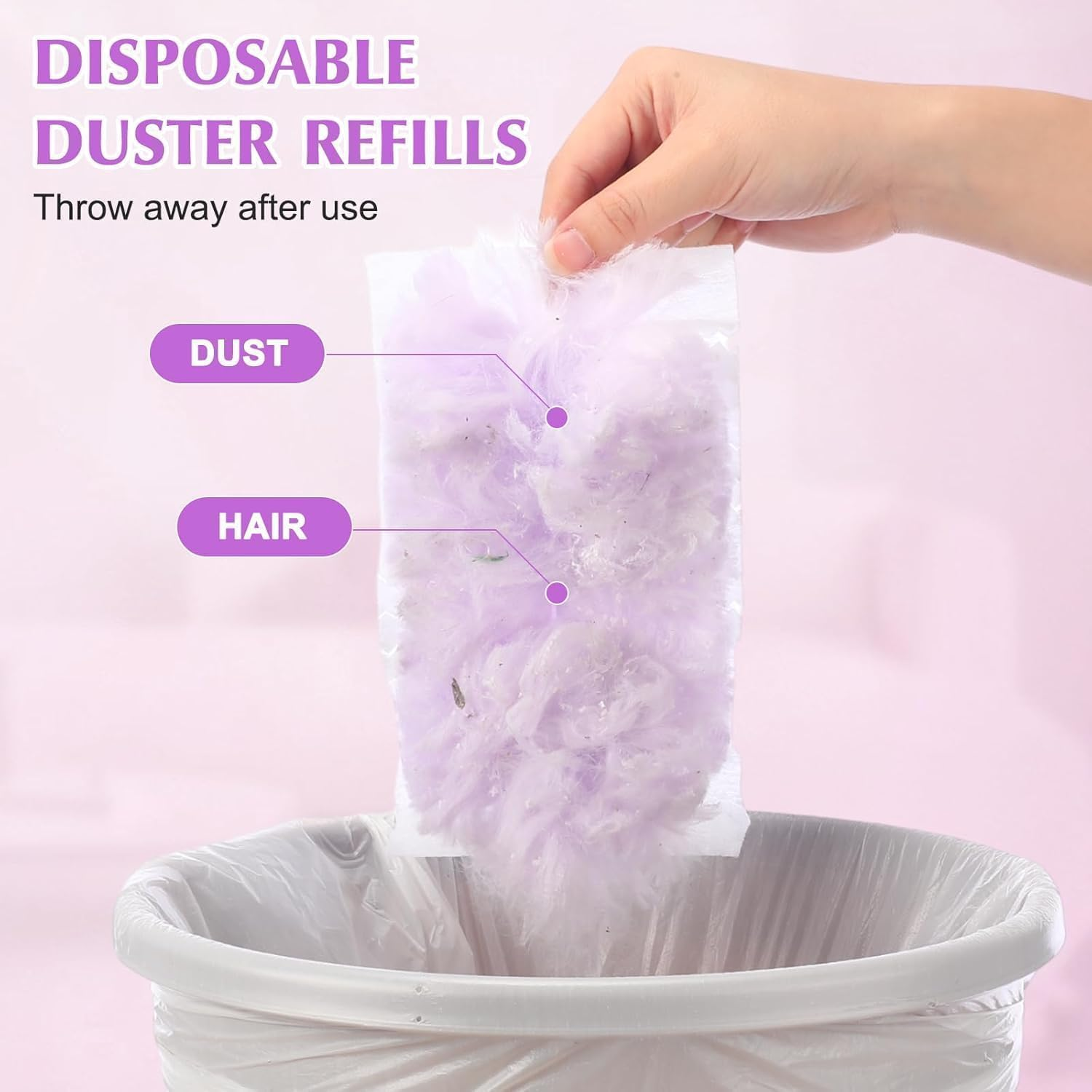 Pack of 30 Dust Magnet Refill Pack with 1 Handle for Swiffer, Duster Refill Pack Duster Set for Cleaning, against Dust, Allergens, Pet Hair (31) image number 3