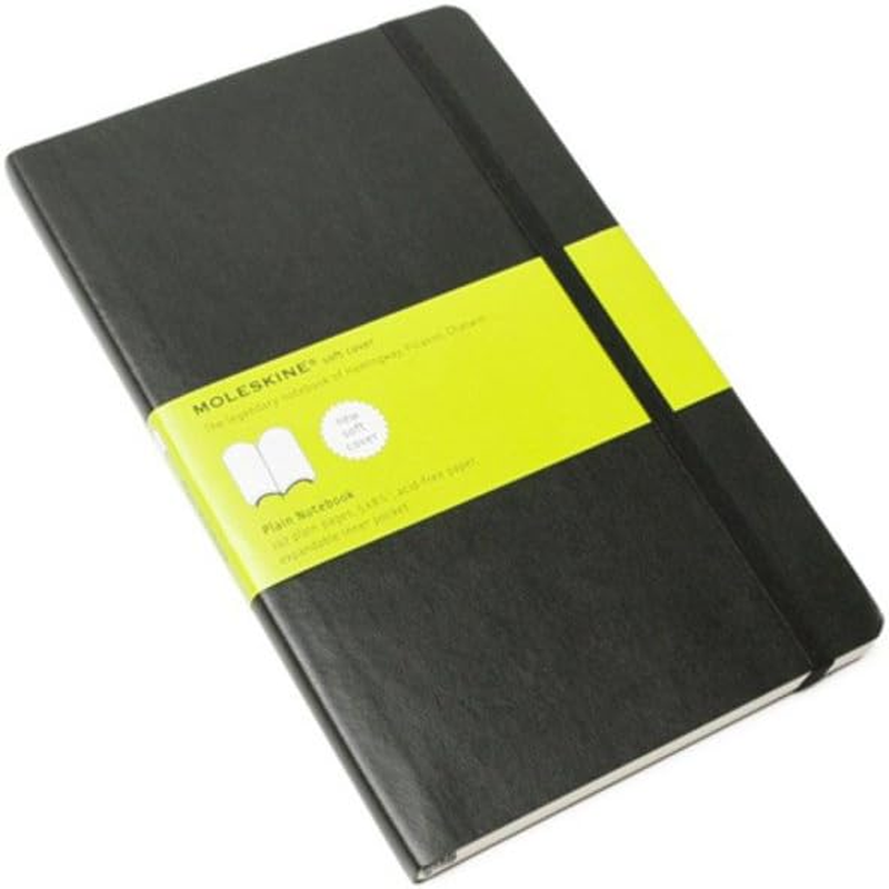 Moleskine QP618 Classic Soft Cover Notebook, Plain, Large, Black image number 1