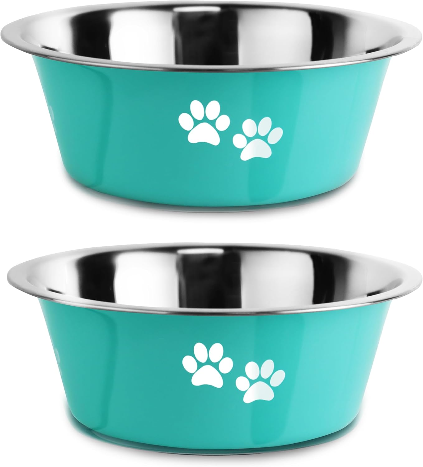 Stainless Steel Dog Bowls, Nonslip Rubber Bottom No Spill Proof Skid Metal Insulated Dog Bowls for Large Medium Small Breed Dogs (Pink, 3.6 Cups/29 OZ)
