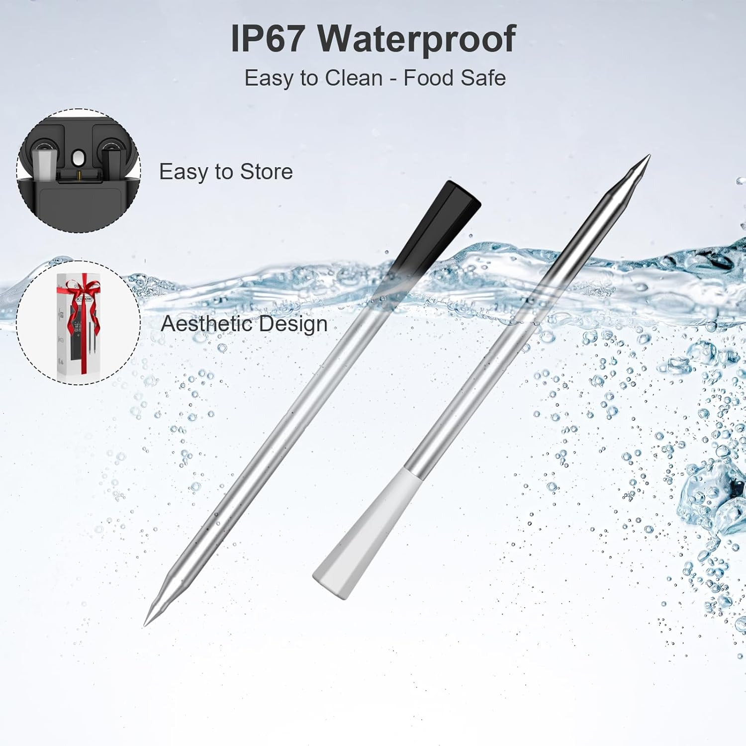 Wireless Meat Thermometer | 600FT Bluetooth Range & Stability | Standalone Display Hub | NMI Certified Accuracy &plusmn;0.5&deg;C & 0.5S Instant Read |Real-Time Monitoring & Smart Alerts for BBQ, Oven, Smoker image number 6