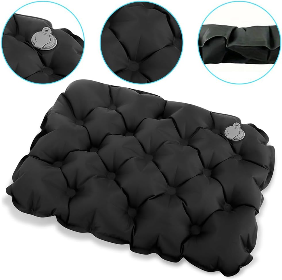 Inflatable Seat Cushion for Sore Prevention, Travel Seat Cushion with Waterproof, Portable Mat to Sit on for Camping Walking Hiking Travel Fishing,Pressure Relief Cushion Indoor Outdoor image number 1