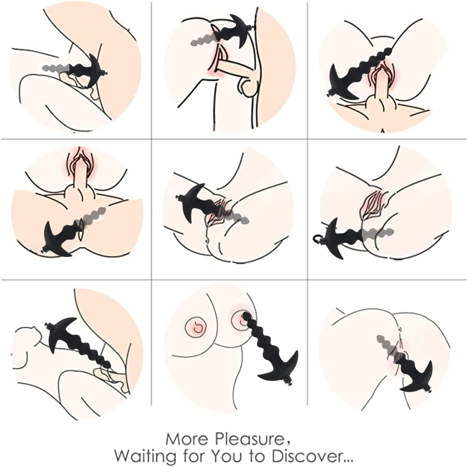 17CM Silicone Massager Stick with Beads Electric Massager Funny Plug for Women Amal Plugs Trainer Kit Sweetheart Intimate Gift Set Plug Inflatable Bulb Enema System Enema Kit Inflatable Plug Plug Anales image number 4