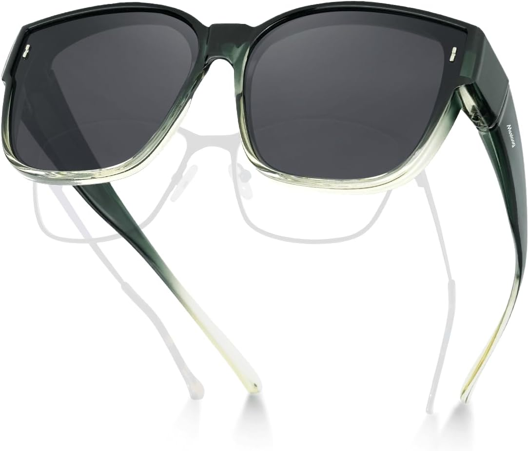 Meeloog Large Polarized Fit over Glasses Sunglasses for Women Men, Oversized Trendy Square Shades for Driving Riding MST0110