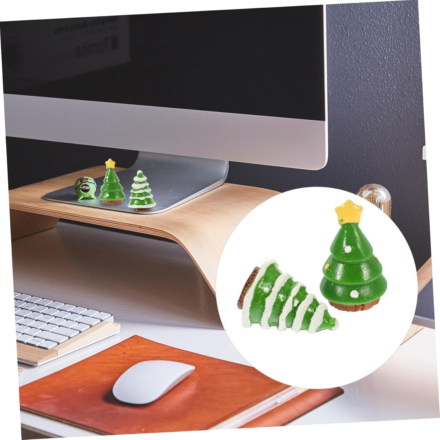 12Pcs Mini Xmas Tree Artificial Desktop Christmas Ornament Snowman and Santa Claus Decorations for Xmas Tree Decorations image number 6