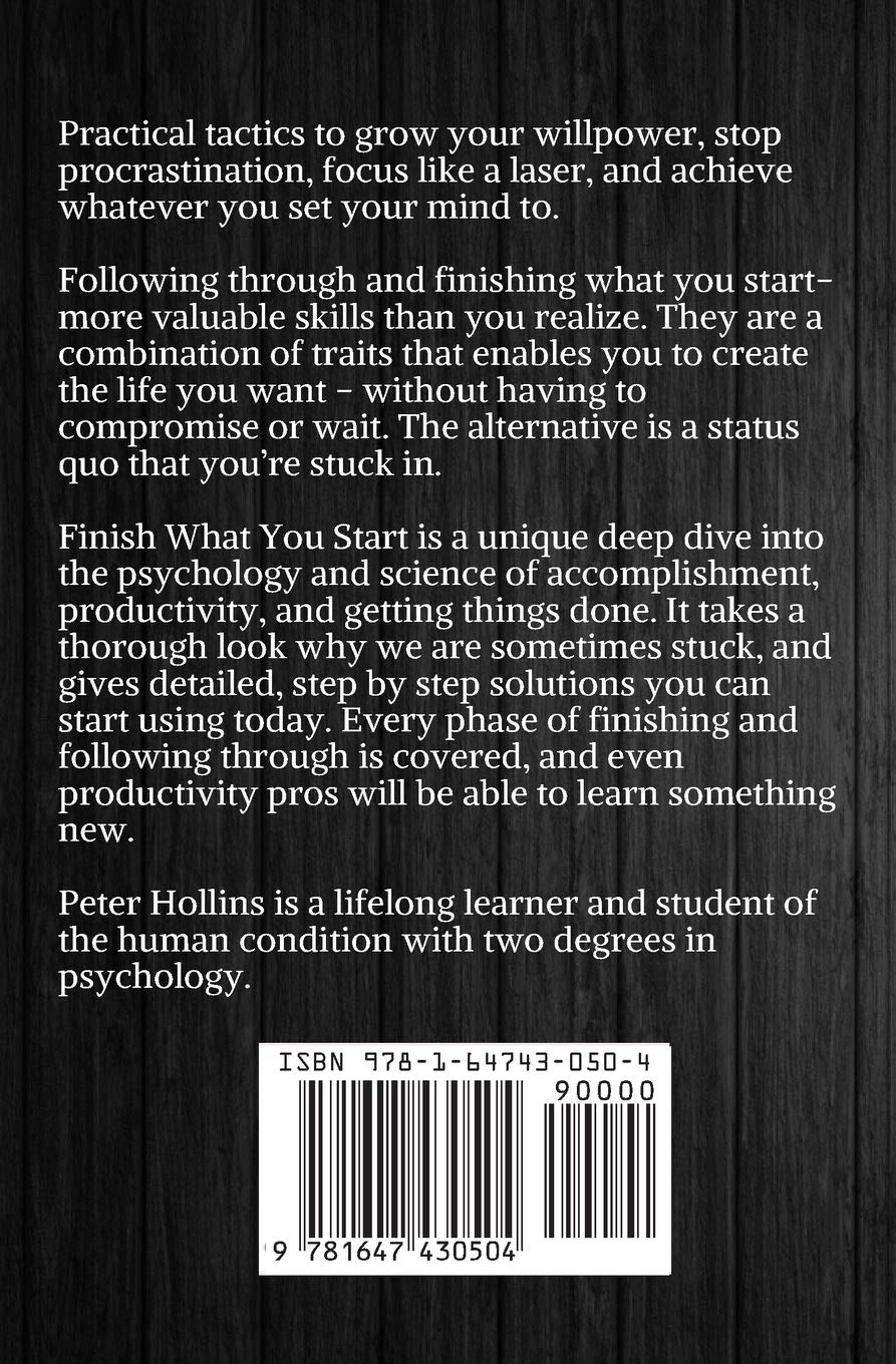 Finish What You Start: the Art of following Through, Taking Action, Executing, & Self-Discipline image number 1