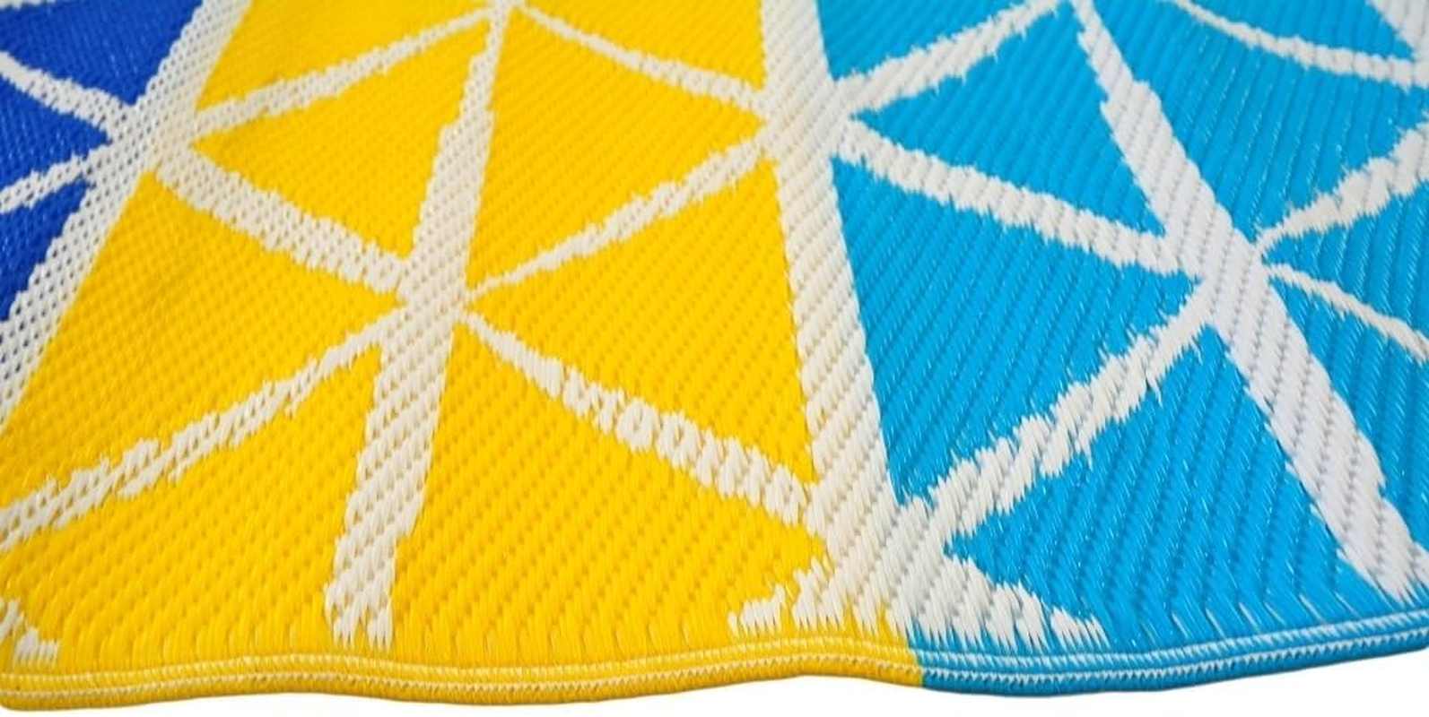 Rug Club Alfresco 2685 Reversible Outdoor Chatai Rug, 120 Cm X 170 Cm Size, Aqua Yellow image number 3