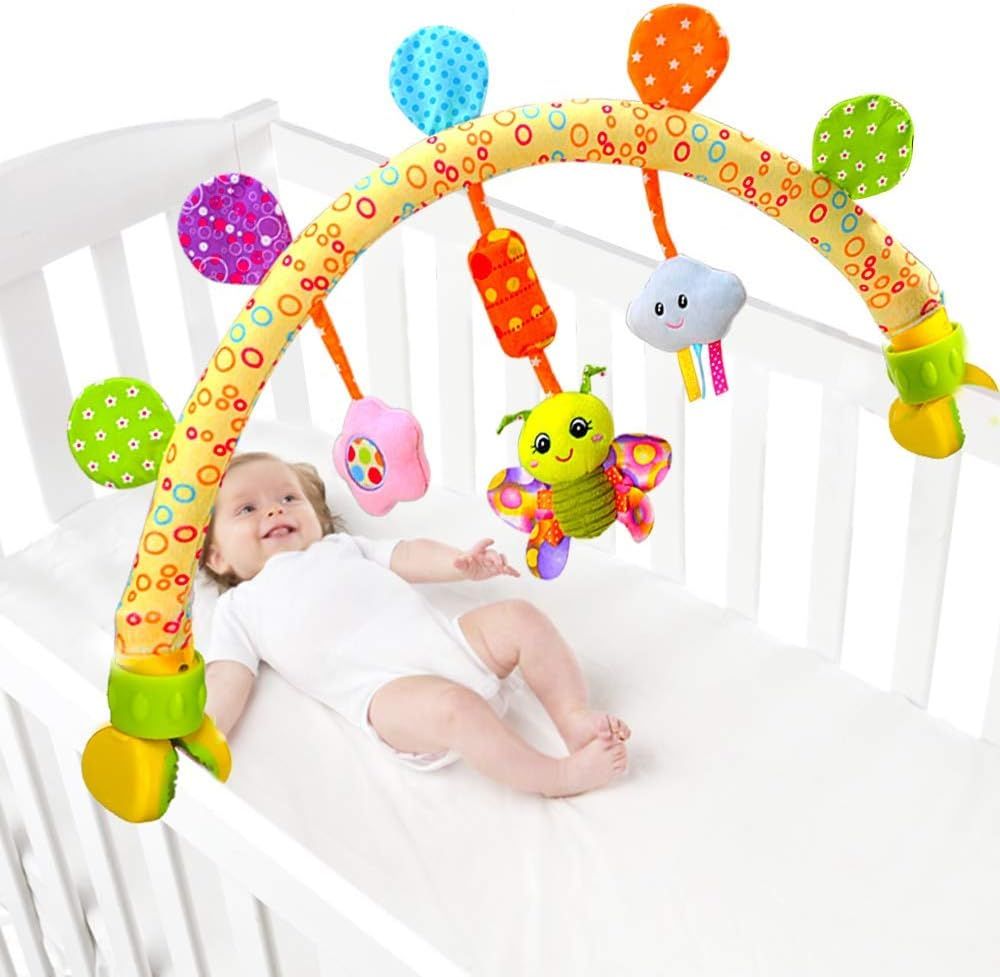 Baby Bassinet Toys, Infant & Toddlers Crib Stroller Accessory & Pram Activity Bar Toy for Senses and Motor Skills Development Indoor and Outdoor (Butterfly) image number 5