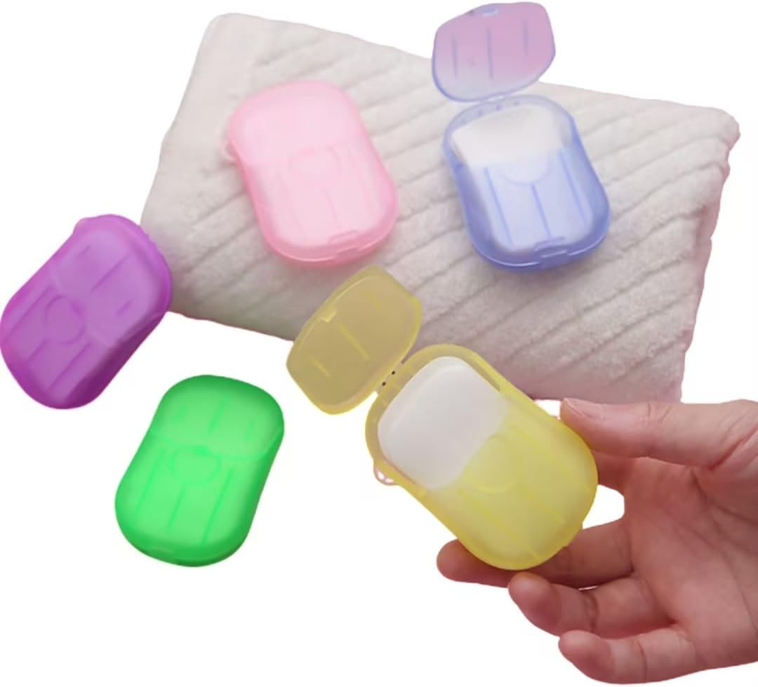 5 Boxes Mini Color Soap Disposable Soap Paper Hand Cleaner Fragrance Paper Outdoor Hiking 100 Sheets Lovely and Practical Personal Care image number 5