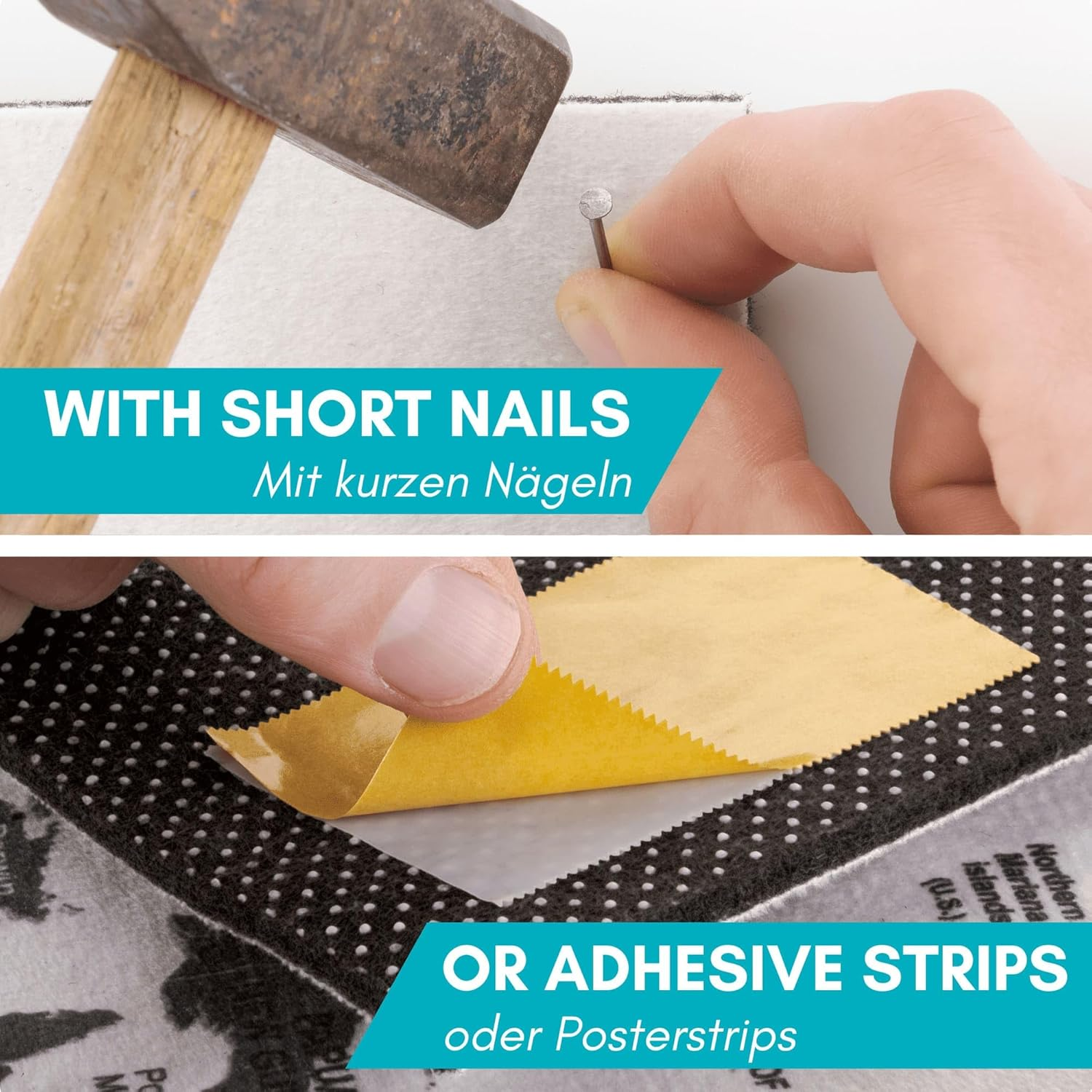 World Map XXL 51 X 28 Inches, Travel Pin Board with Fleece Surface in Modern Wall Art Design, 20 Flag Push Pins Included image number 3