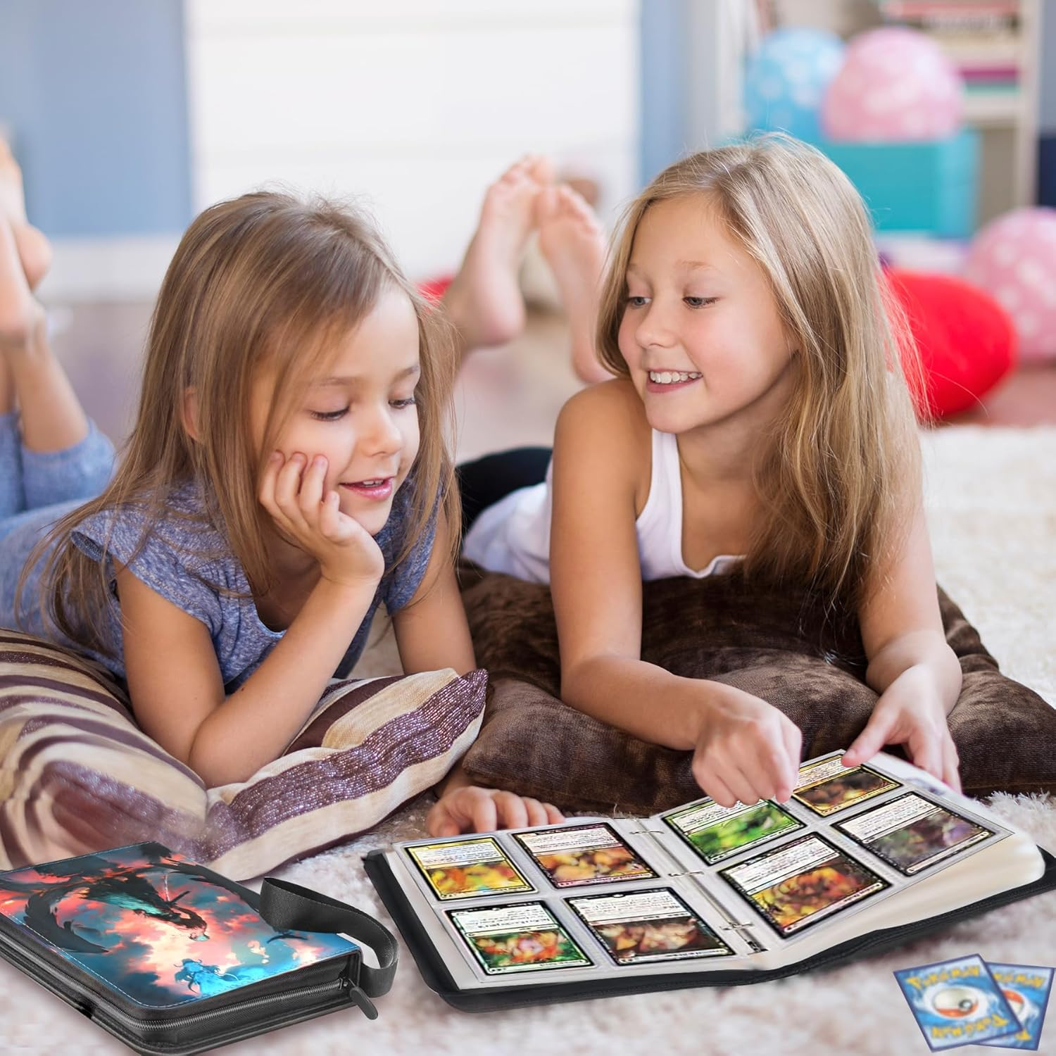 400 Pockets Trading Card Binder for One Piece Cards,Portable Waterproof Card Storage Book with Removable Sleeves, Children Gifts for Anime, Game, MTG and TCG Cards image number 5