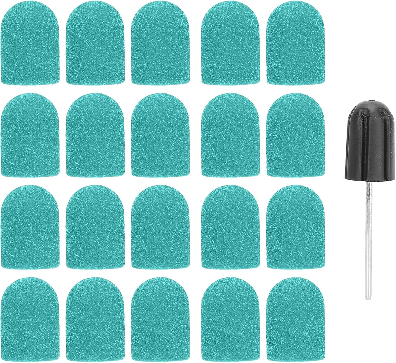 20Pcs Sanding Bands for Nail Drill, Electric Colored Professional Fine Sanding Bands, Polishing and Nail Polish Remover, 0.6X1Inch with 1 Shaft, for Manicures, Pedicure, Salon (Green) image number 6