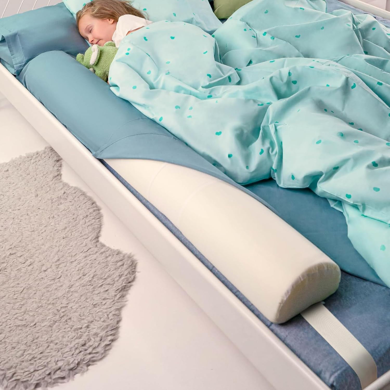 Toddler Bed Rail Bumper, Kids Foam Safety Bed Guard for Twin, Queen, King, White 134 * 19 * 12Cm image number 3