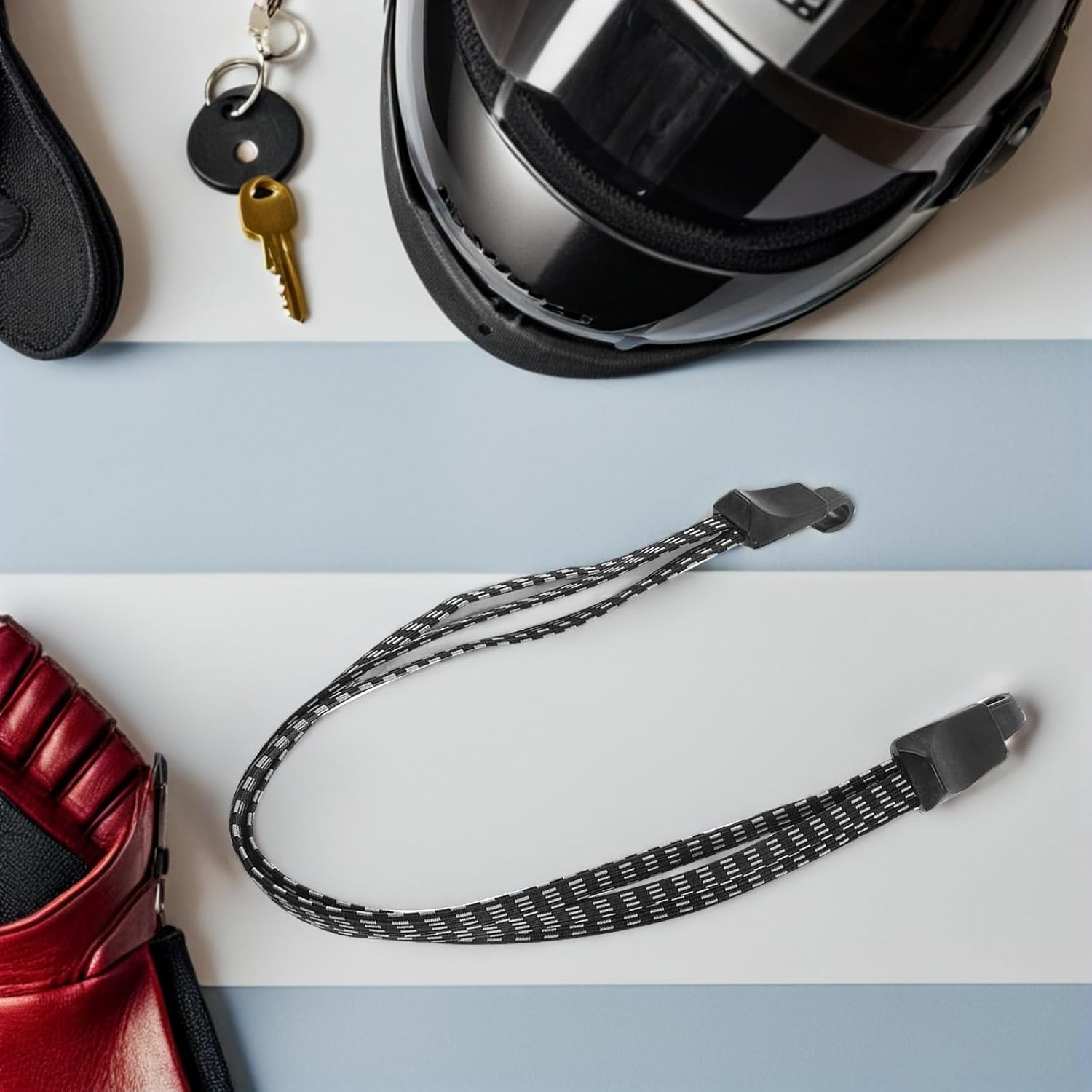 DECOMELODY 4Pcs Elastic Luggage Packing Straps with Buckles Weather Resistant Bungee Cord for Bike Rack Strong Fixation and Quick Adjustment for Securing Items Outdoor Trips image number 2