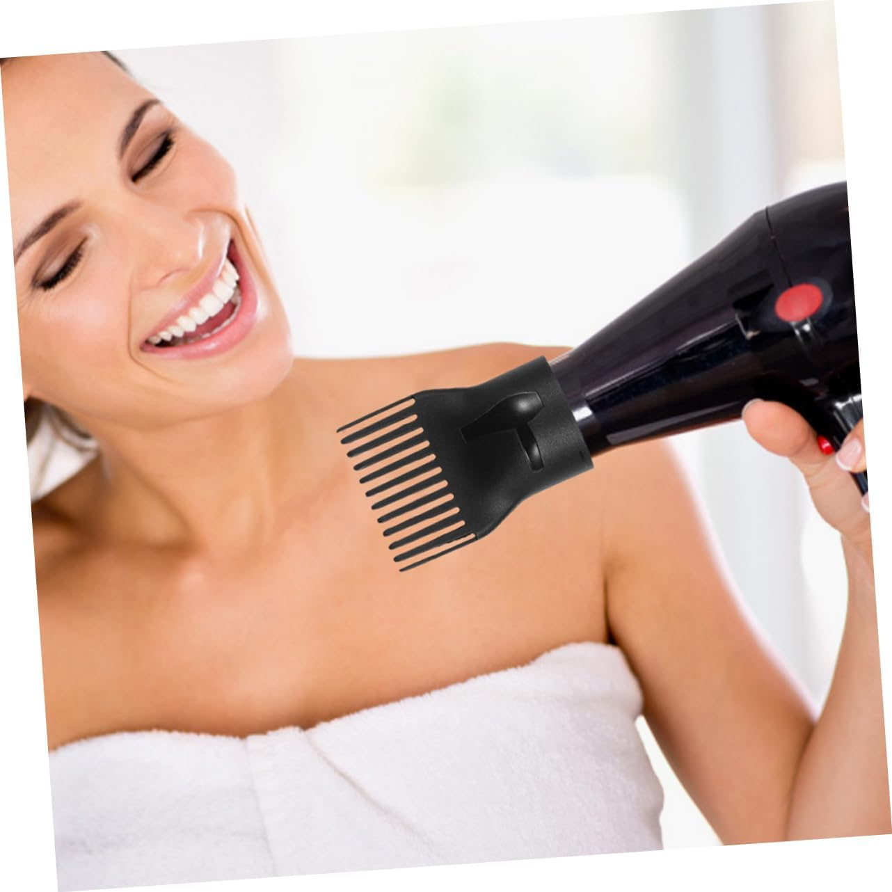 6-Pcs Universal Hair Dryer Diffuser and Concentrator Attachments, Black Plastic Styling Nozzle Set for Salon and Home Use, Precision Hairdryer Accessories for Curly and Straight image number 3