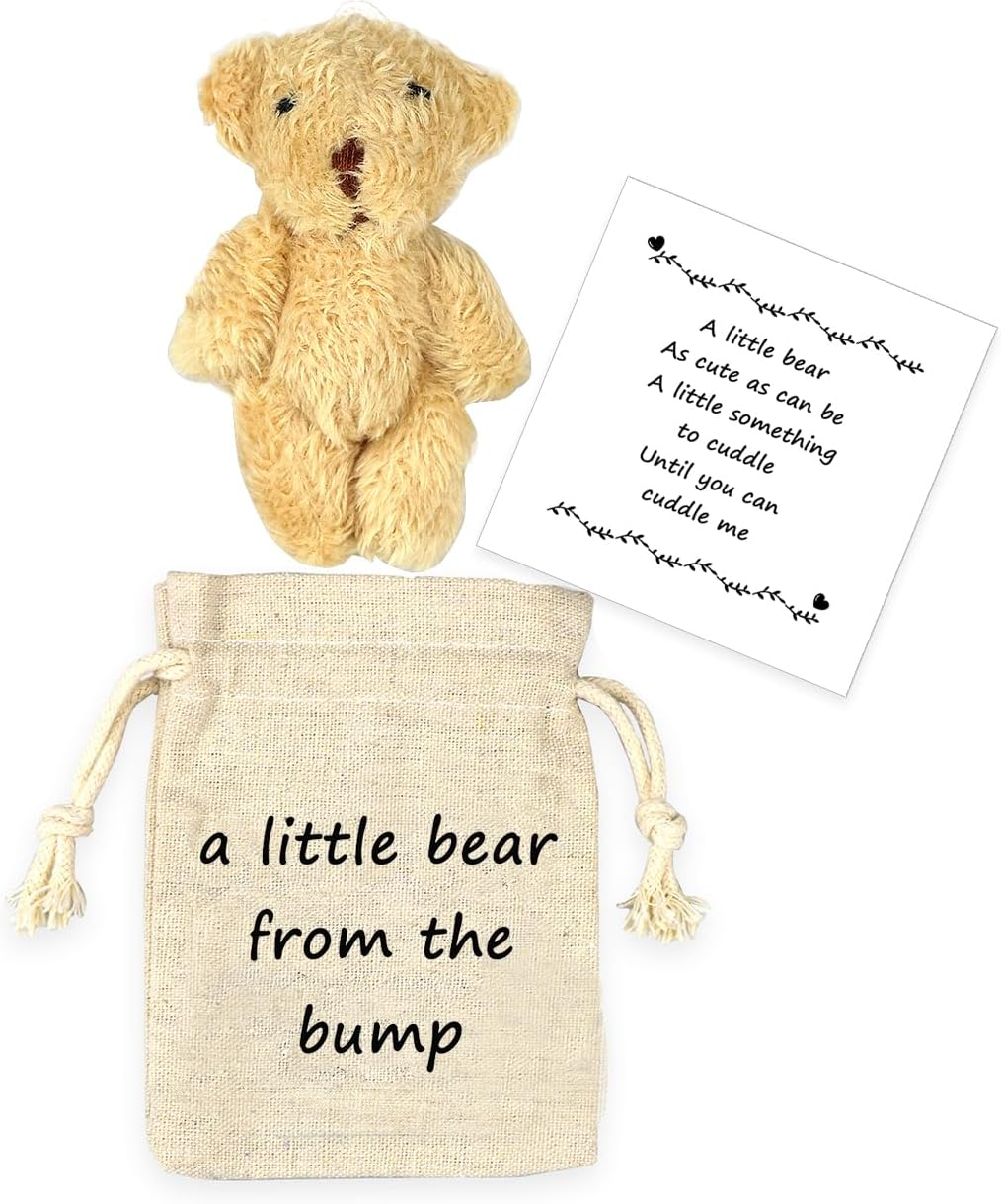 LUOKIFUR Pocket Bear ''Crash'' Gifts Pregnancy Announcements New Grandparents Gifts Baby Keepsake Gifts (Bump), 5Cm * 5Cm