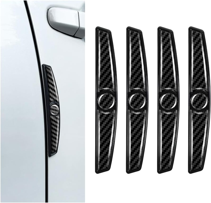 4PCS Carbon Fiber Car Door Protector Edge Guards,Thicker Door Guard for Cars Provides Impact and Anti-Scratch Protection,Universal Self-Adhesive Doors Protectors for Vehicles