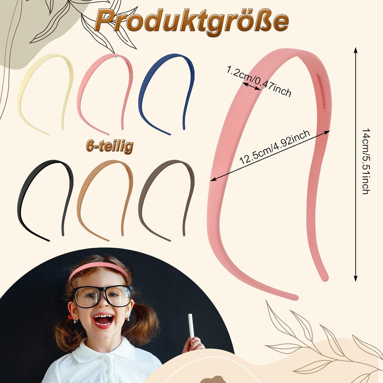 Dusaniyali Pack of 6 Zigzag Headbands, Women'S Headbands, Thin Matte Finish, Non-Slip Hair Band, Zigzag Elegant Headband, Girls, Women, for People Who Wear Glasses, Sunglasses, Everyday Life image number 6