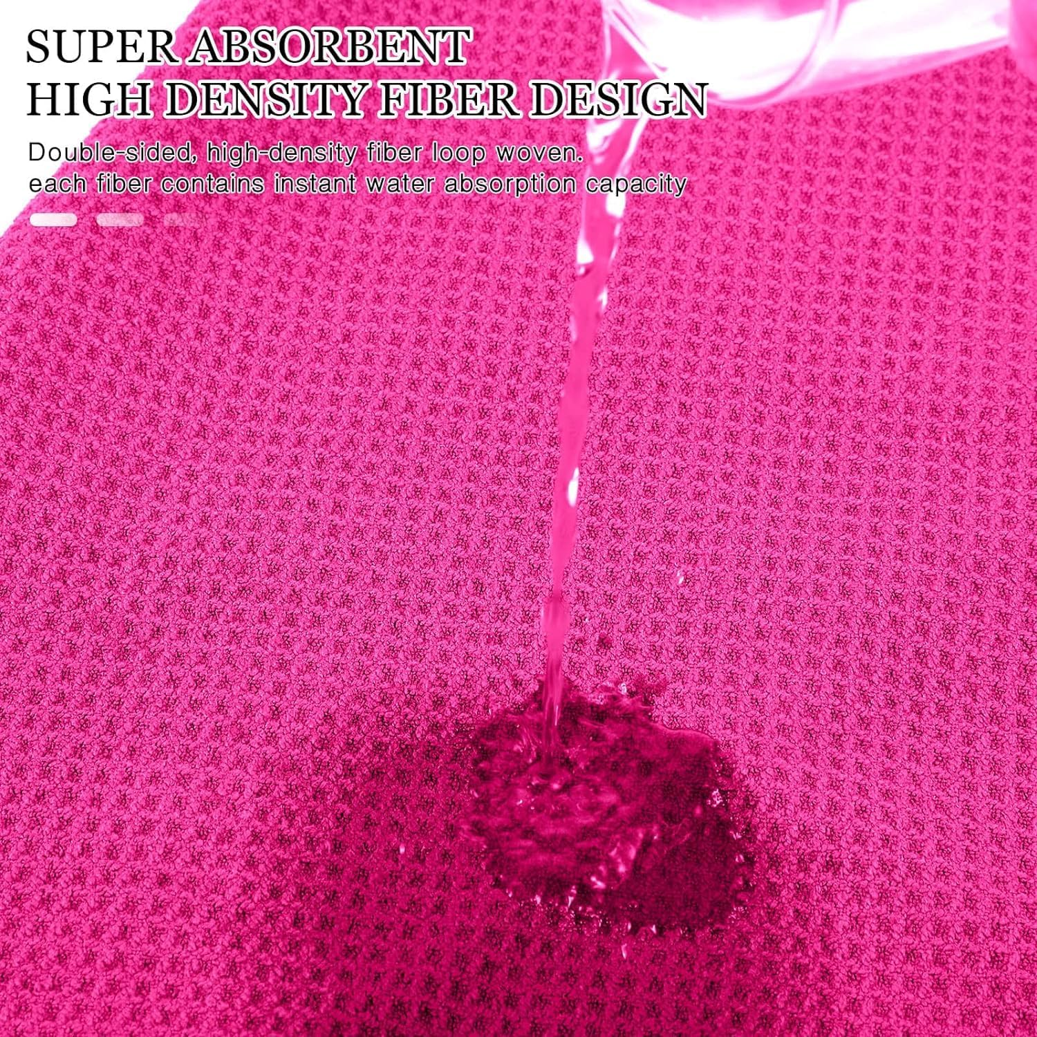 4 Pack Golf Towel for Golf Bags Microfiber Fabric Towel Bag with Clip Waffle Pattern Golf Accessories for Golf Ball Club Set, Multiple Colors (Light Blue, Yellow, Rose, Light Pink)