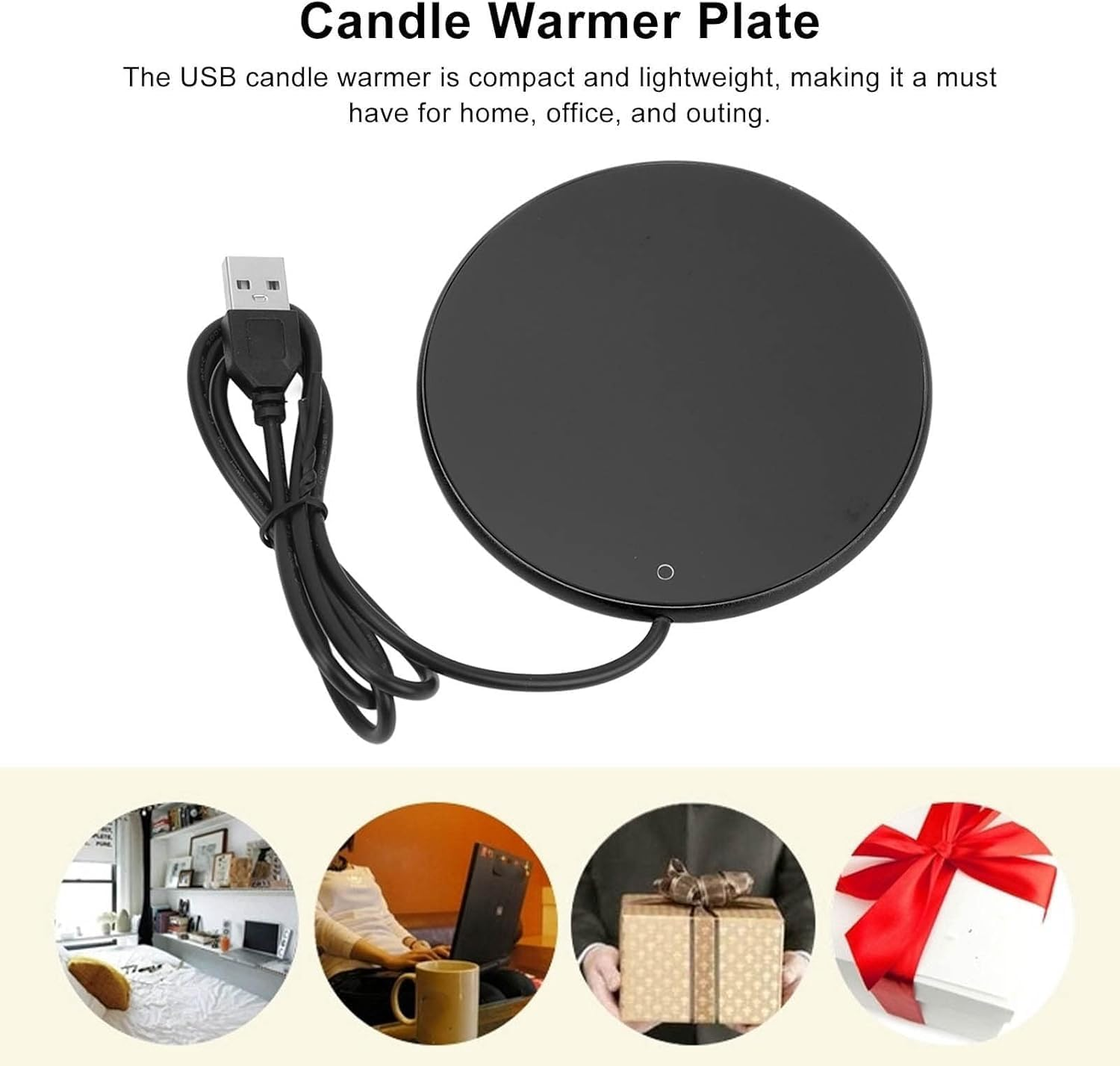 Smart Coffee Mug Warmer, 3 Levels Temperature Setting USB Powered Beverage Cup Warmer for Home Kitchen Office Desk Use image number 6