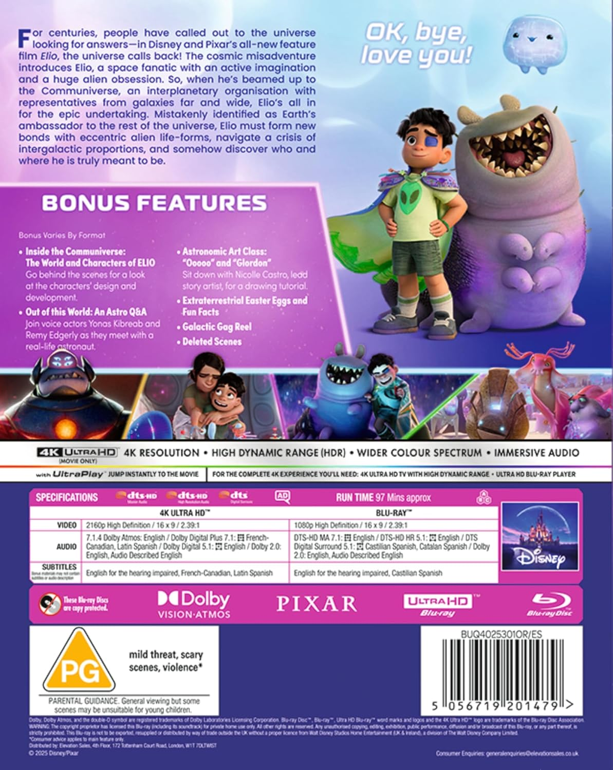 Disney Pixar'S Elio 4K Ultra HD/BD [Blu-Ray] [Region Free] image number 1
