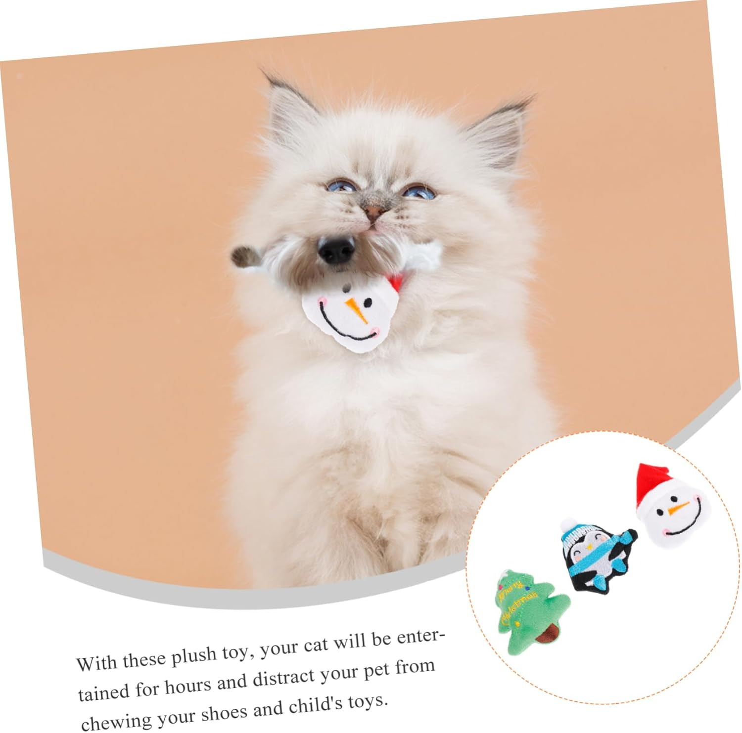 3Pcs Plush Christmas Pet Toy Penguin Snowman Christmas Tree Safe Chew Toys for Dogs and Cats Strengthens Bonding Keeps Pets Entertained image number 5