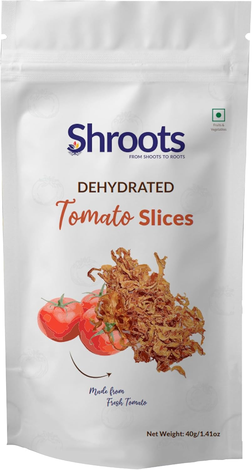 SHROOTS Dehydrated Tomato Flakes Pure Vegetarian Gluten-Free No Added Salt Easy Cooking Essential Machine Dried Vegetables with Natural Aroma Perfect for Soups, Sauces and Seasoning 1.41 Oz, Pack of 1