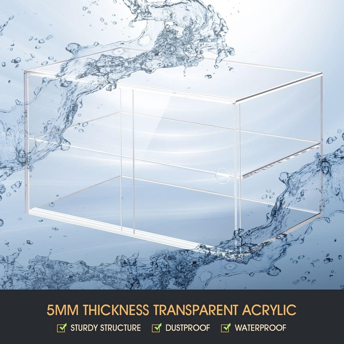 Maxkon 2 Tier Cupcake Cabinet Display Shelf Unit Acrylic Cake Bakery Case Stand Model Donut Pastry Toy Showcase 5Mm Thick Transparent image number 1