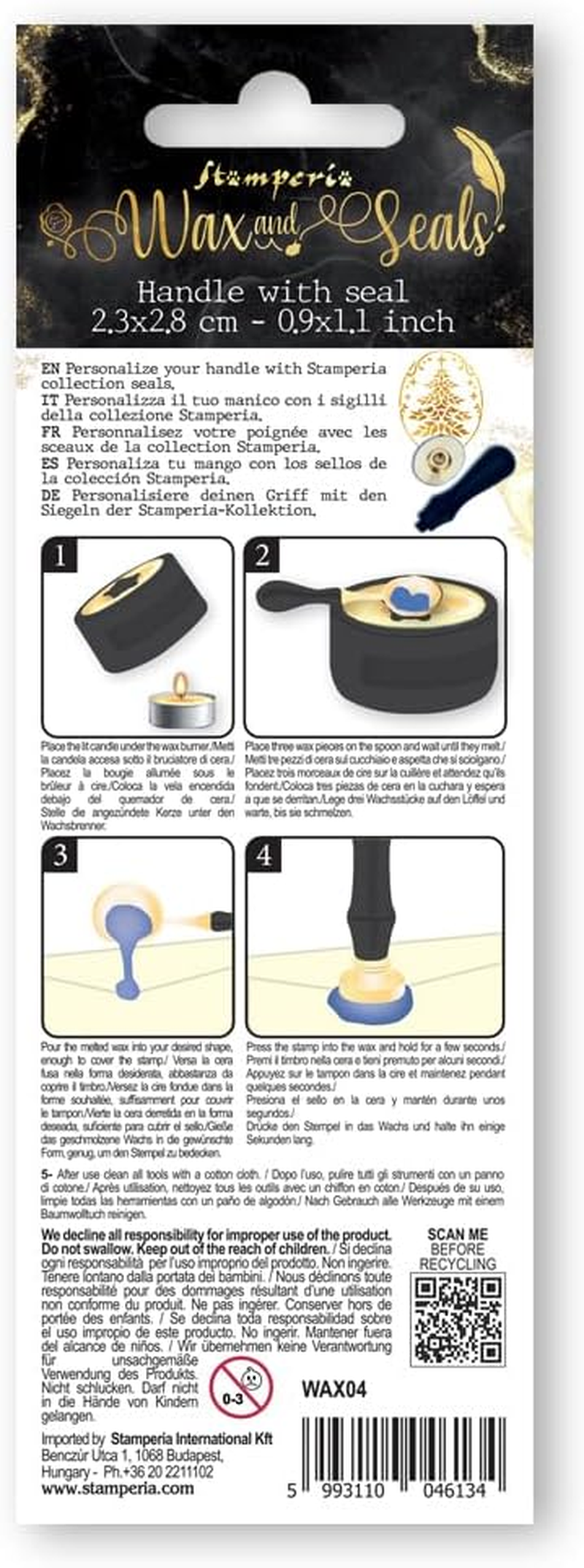 Stamperia WAX04 Scrapbook Pad, Brown/Gold, 16.5 Cm X 5.5 Cm