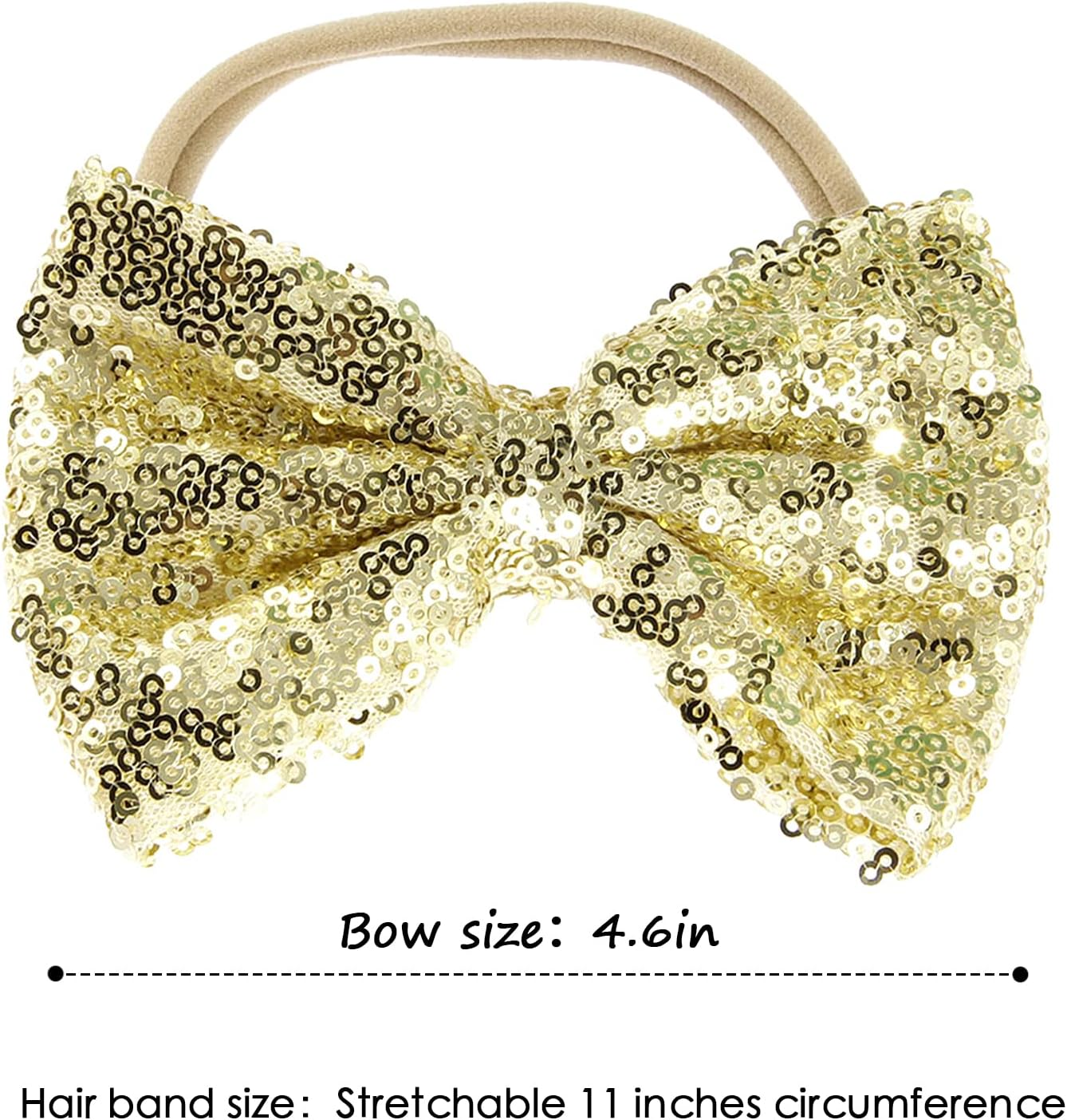 Song Qing Baby Infant Girls Hair Band Sequined Bow Headband Turban Knot Hair Headwear image number 6