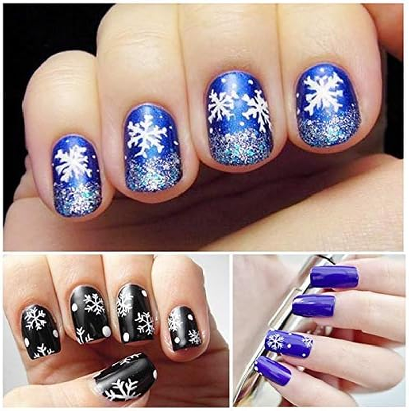 HANGQINGHENG Christmas Snowflake Nail Applique Silver Star Nail Art Applique Snowflake Mix Series image number 2