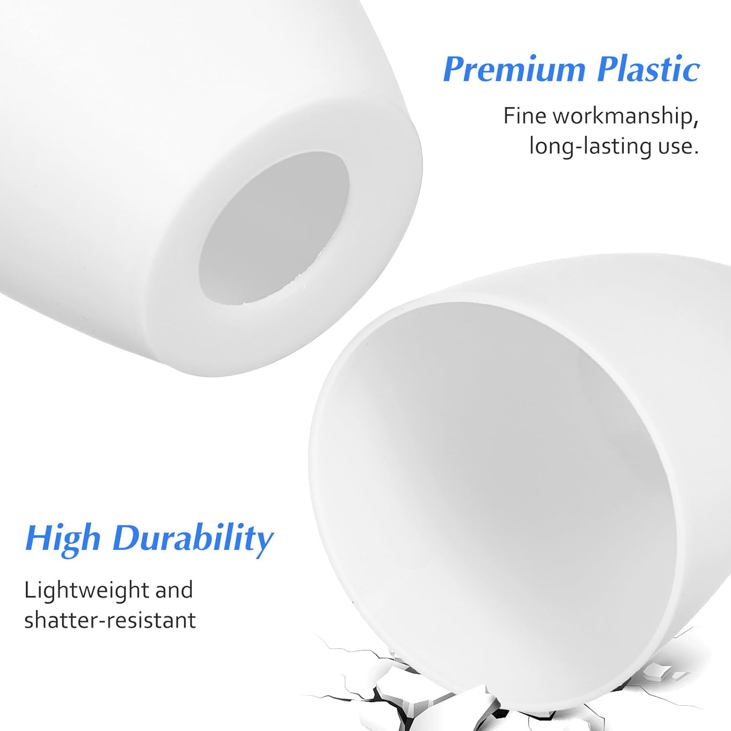 PACKOVE 2 Pcs Flat Mouth Plastic Lampshade, Small White Cone Lamp Shade, White Lamp Shade Covers for Table Bedroom Dresser Piano Lights