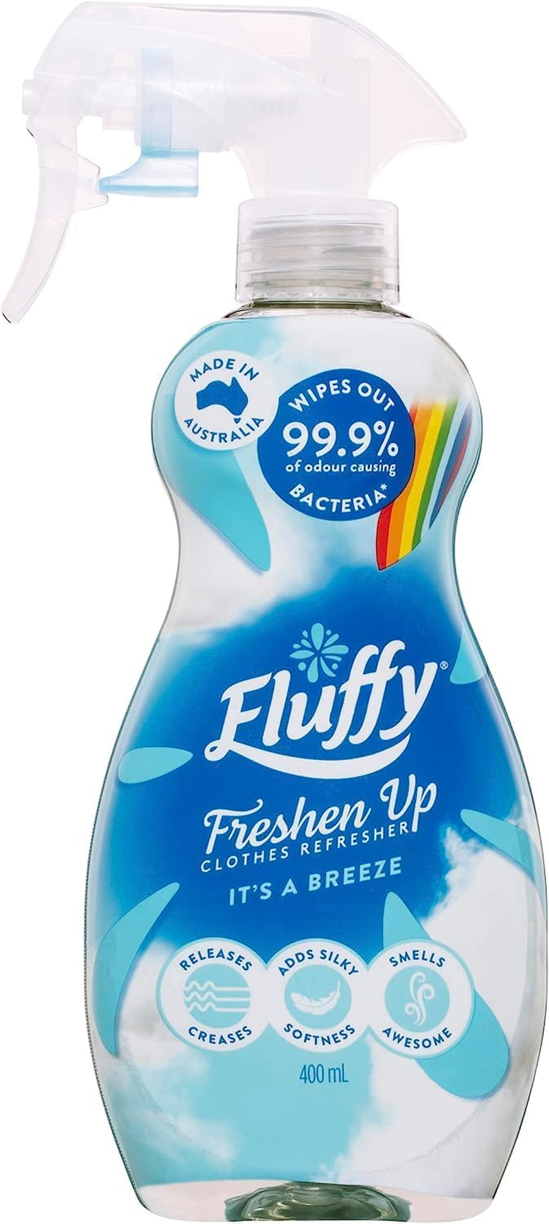 Fluffy Clothes Refresher Liquid Spray, 400Ml, It'S a Breeze, Freshen Up image number 1