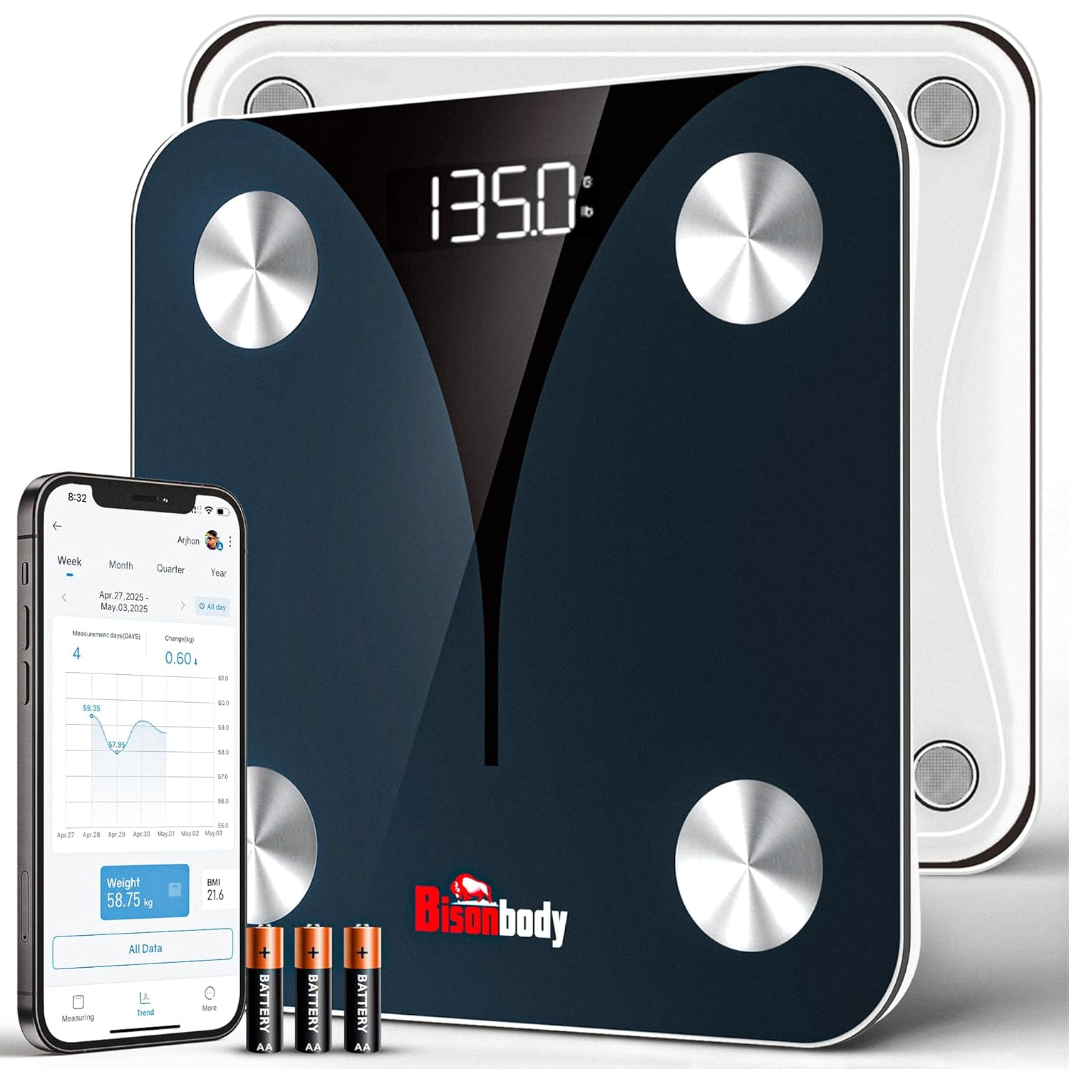 Smart Digital Body Scale &ndash; Detects 20 Body Composition Metrics Including Weight, BMI, Body Fat, and Much More &ndash; Connects to Smartphone App &ndash; Supports 8 Users &ndash; Digital Family Scale
