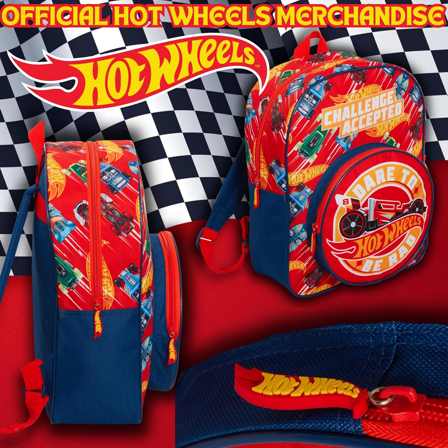 Hot Wheels Backpack for Kids Large Cars School Travel Sports Bag with Drinks Holder image number 3