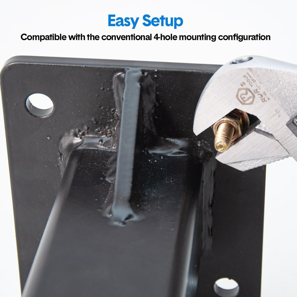 ALSTON Bolt on Hitch Receiver Heavy Duty Plate Tube Wall Mount 2 Inch Opening Universal Pintle Hitch Extender for Trailer Towing Bike and Cargo Hanging Organiser image number 6