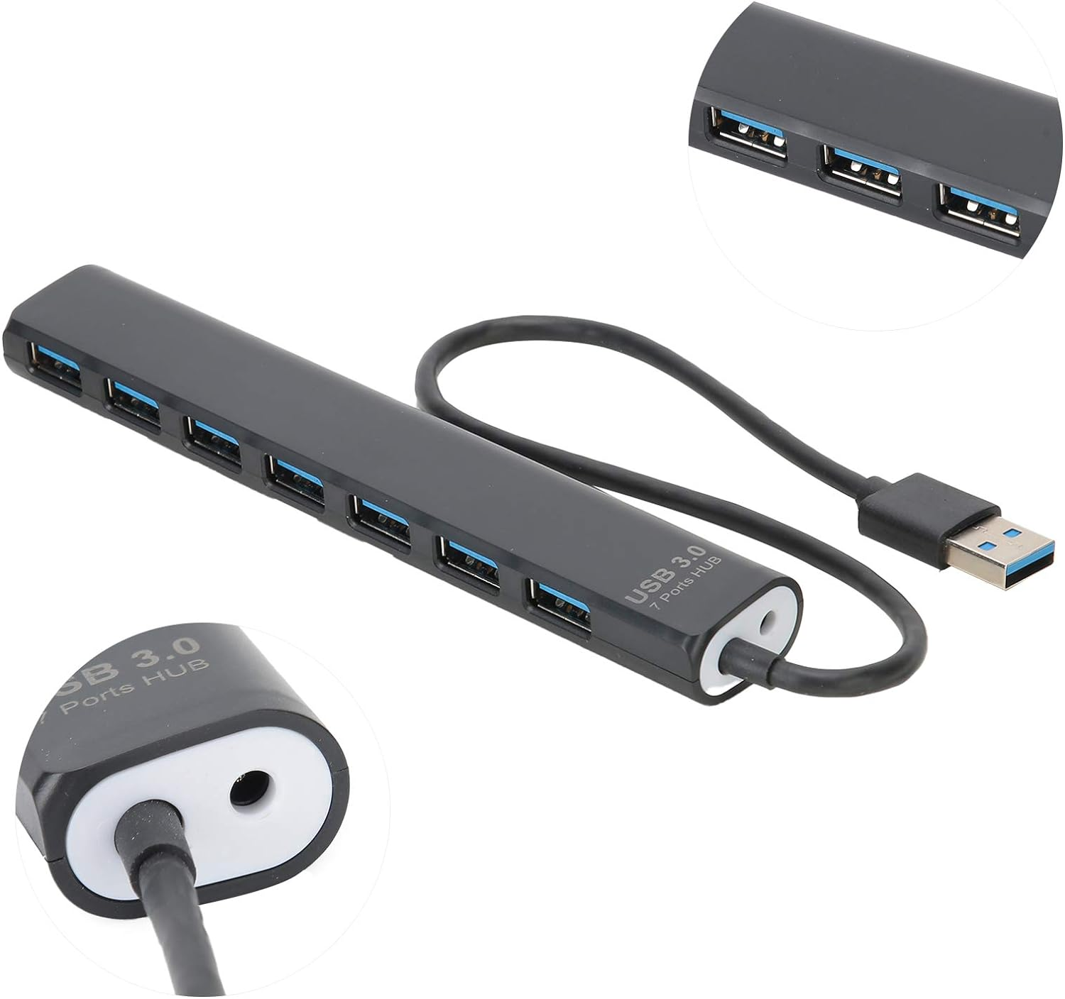 7 in 1 Hub, Black 5GB Plug and Play High Speed Transmission Network Adapter, for Office Home image number 6